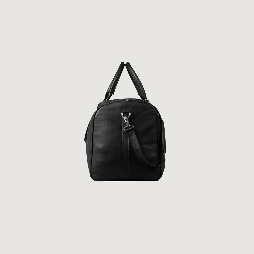 Men s The Darrio Black Leather Duffle Bag The Jacket Maker